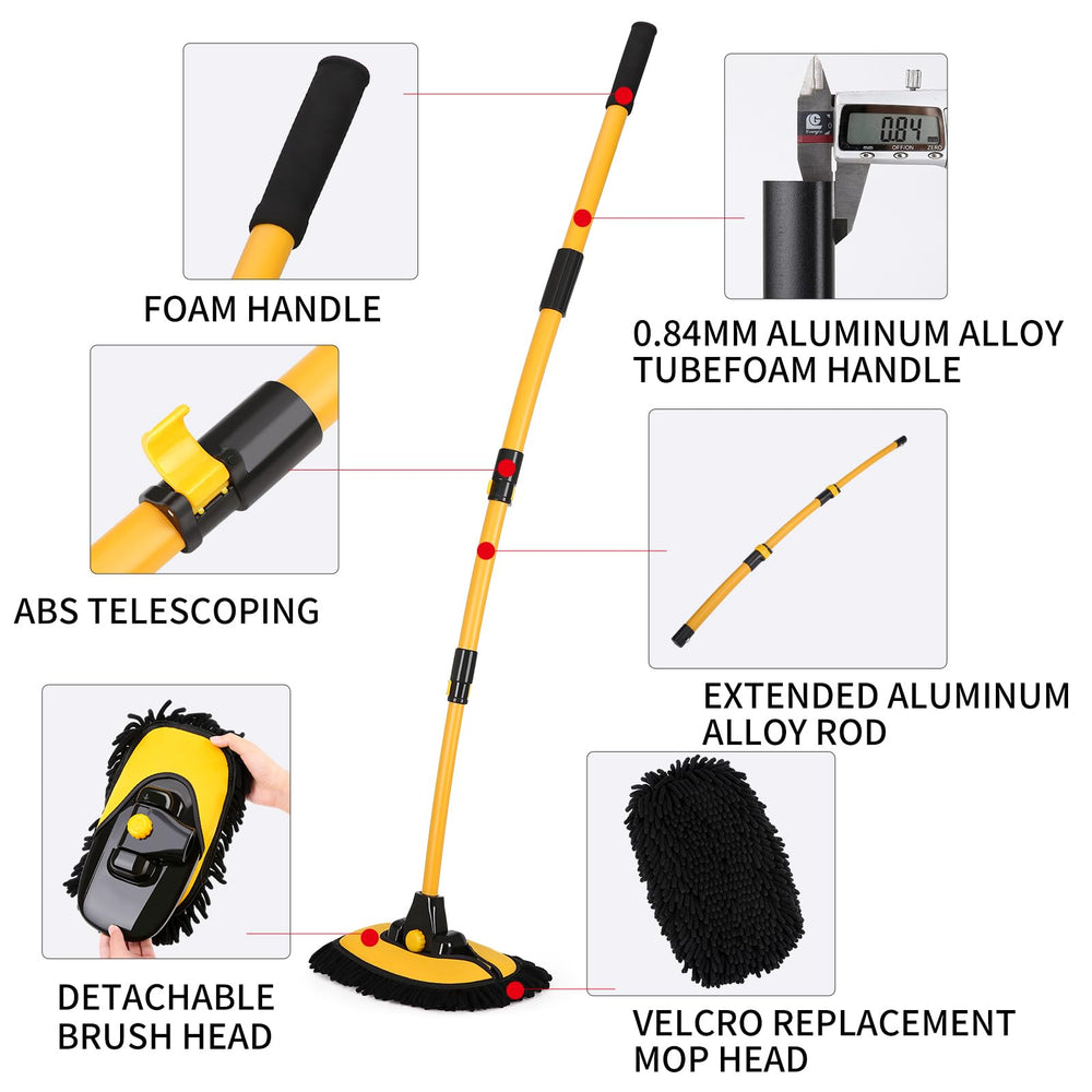 NEZENO chenille microfiber mop head lifting dirt without scratching paint.