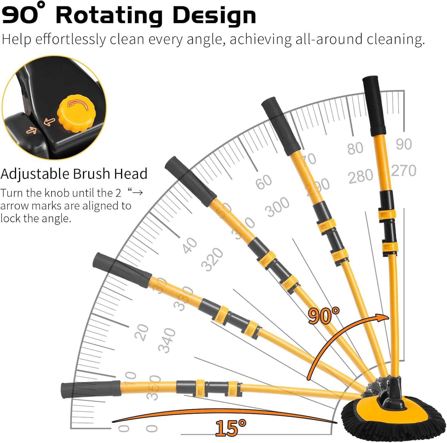 NEZENO retractable pole design helps you clean tall areas without bending
