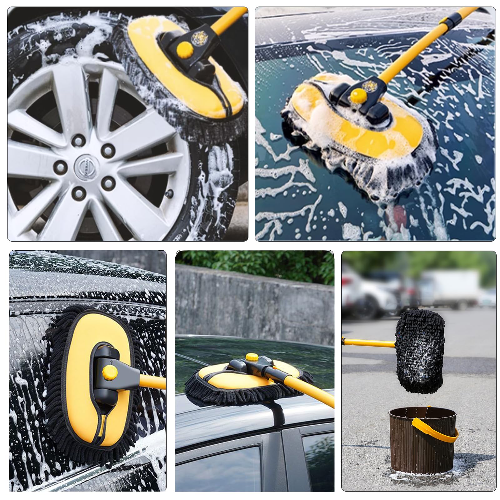 NEZENO soft bristles lift dirt while protecting the vehicle finish