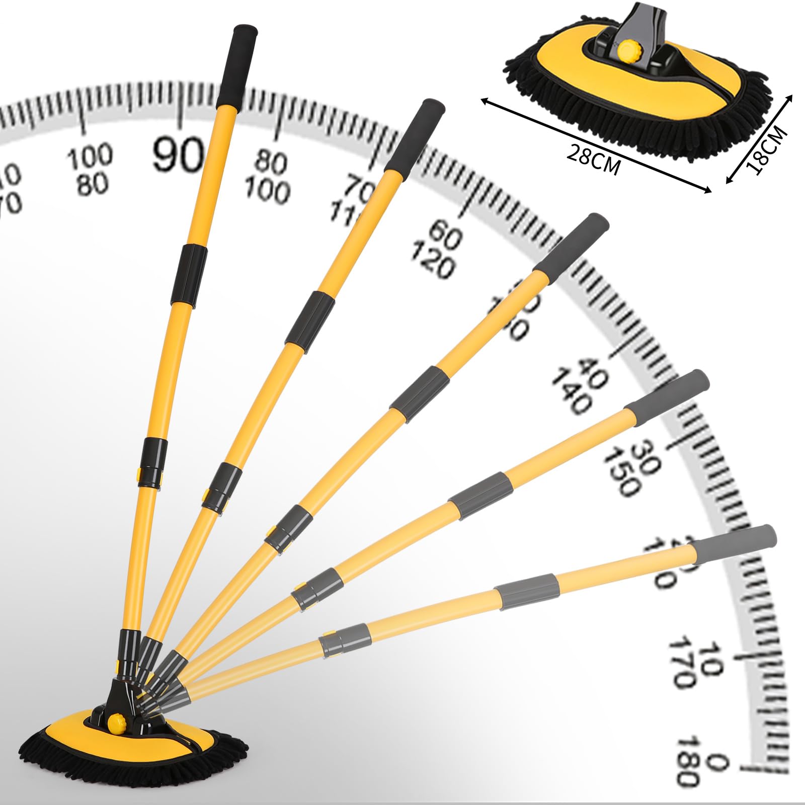 NEZENO telescopic extension rod adjusts length for different cleaning heights.