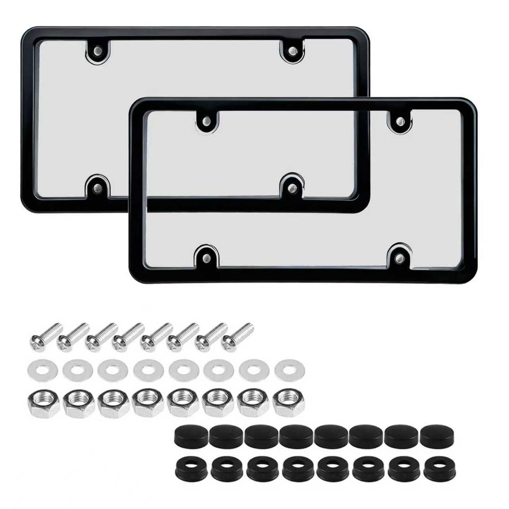 NGHEY black 2pc license frame with screws for quick installation and durable fit.