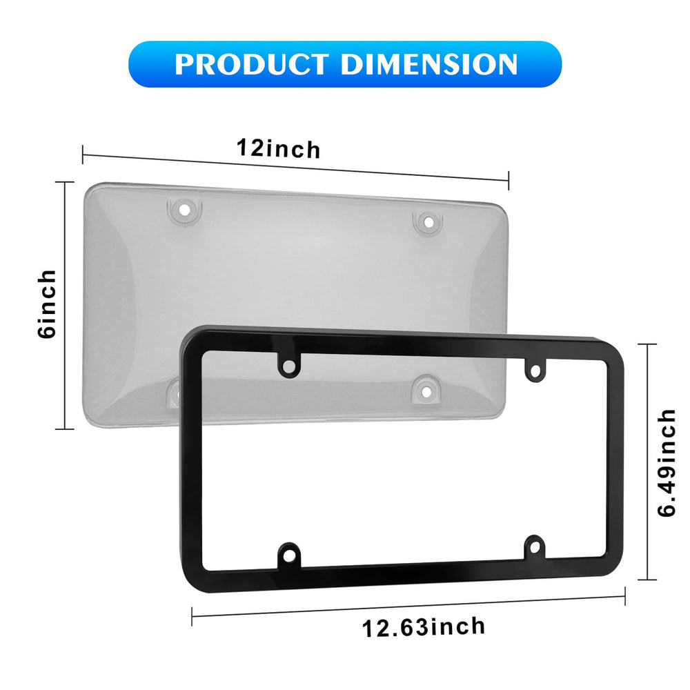 NGHEY transparent license frame installed on a car for clear plate visibility.