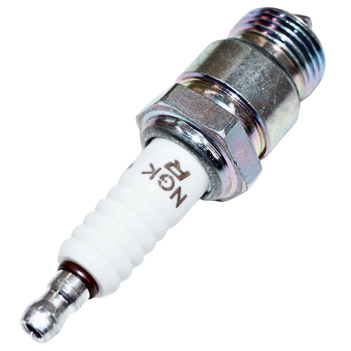 NGK 2438 V-Power spark plug solid copper core in cross section for heat transfer