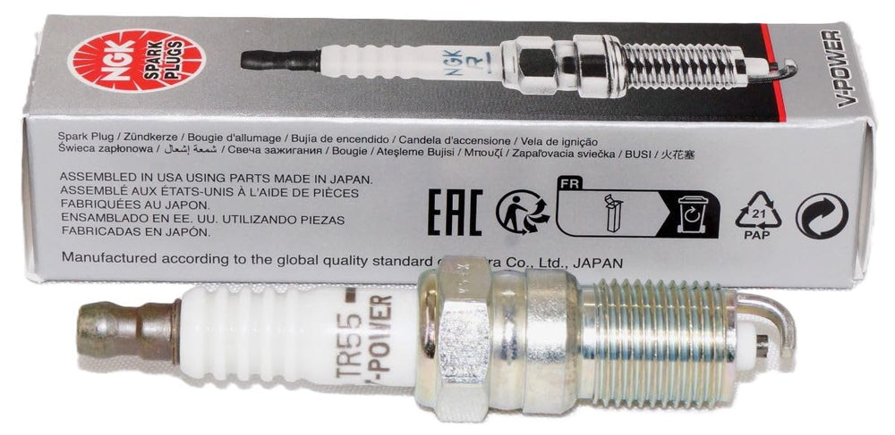 NGK 3951 TR55 spark plug closeup highlights durable electrode design