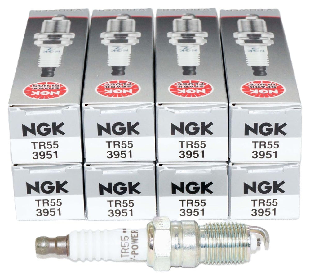 NGK 3951 TR55 spark plugs 8-pack ready for OEM-style replacement