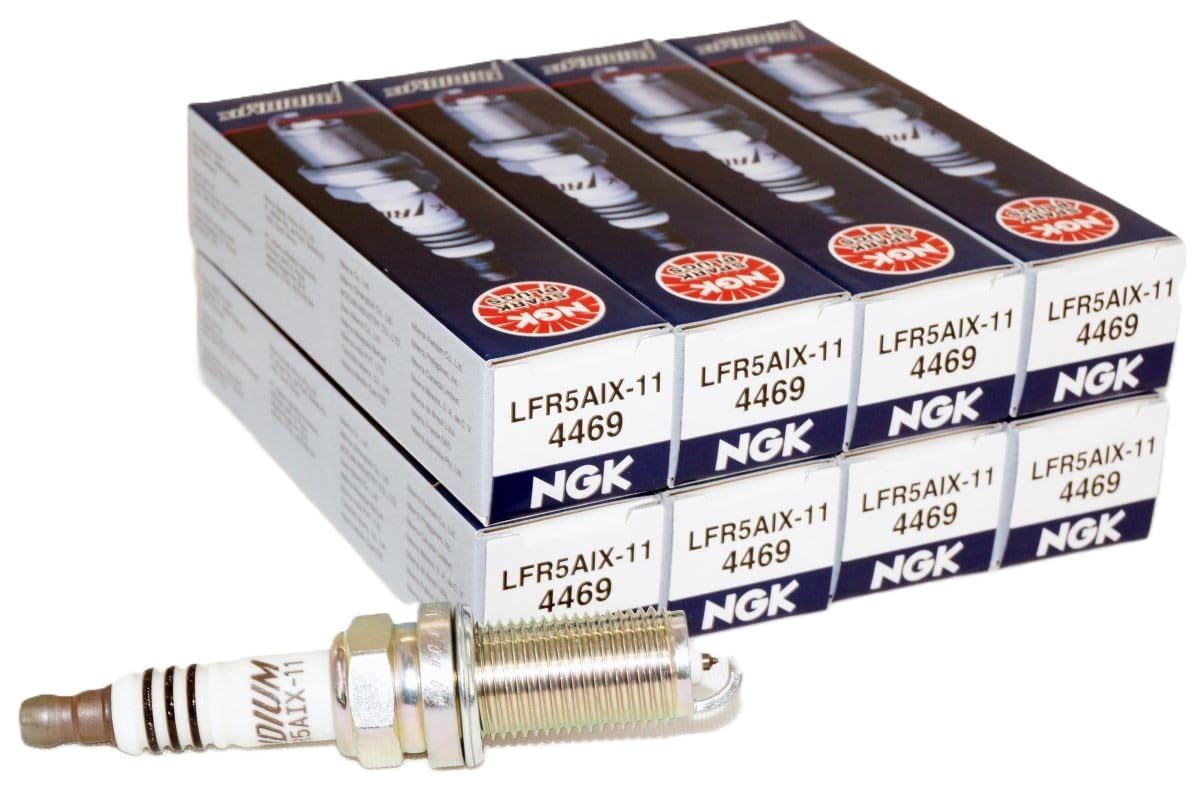 NGK 4469 Iridium IX spark plug closeup showing precision electrode design for reliable ignition.