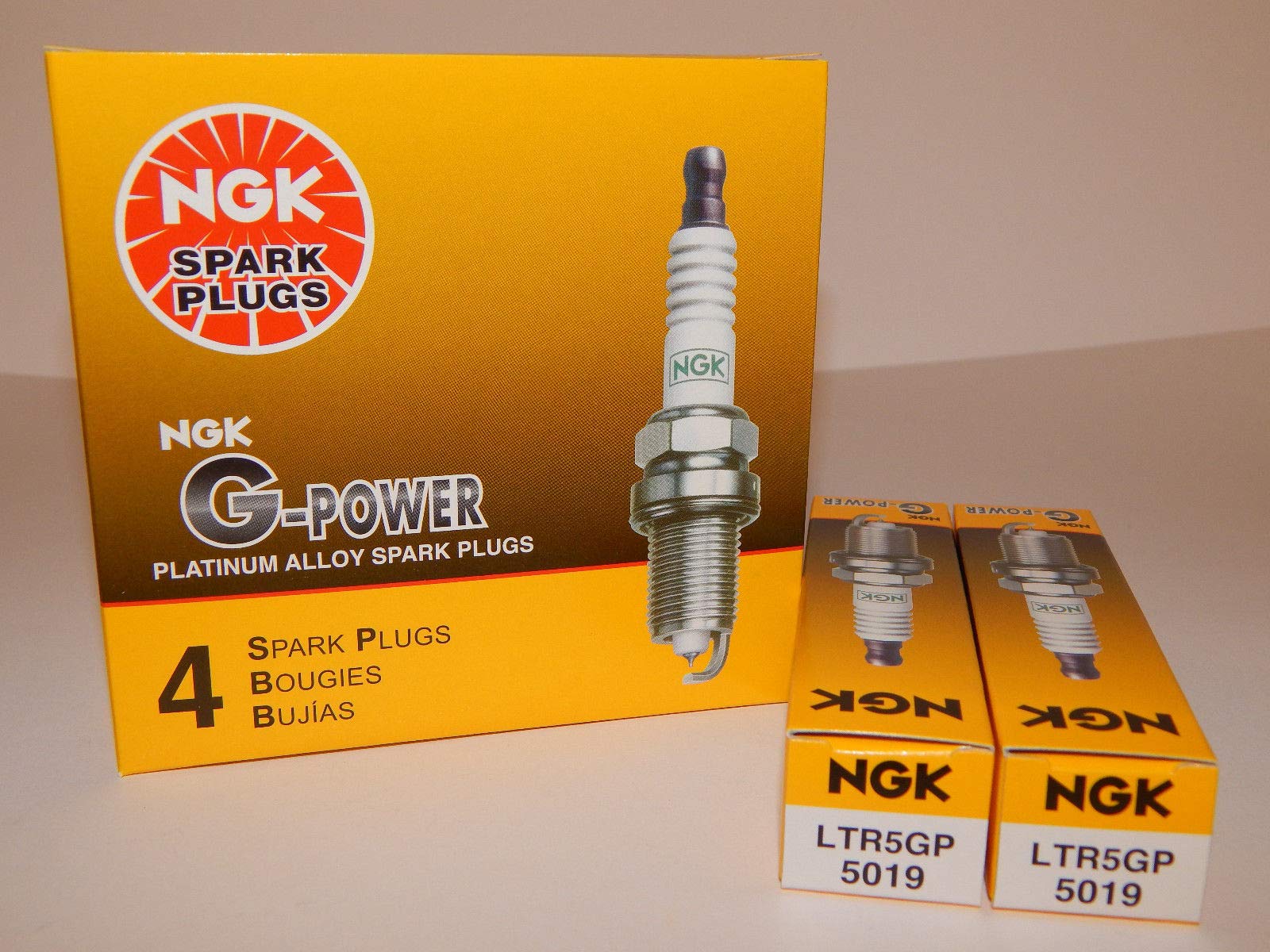 NGK 5019 G-Power spark plug close-up emphasizing reliable ignition and longevity.
