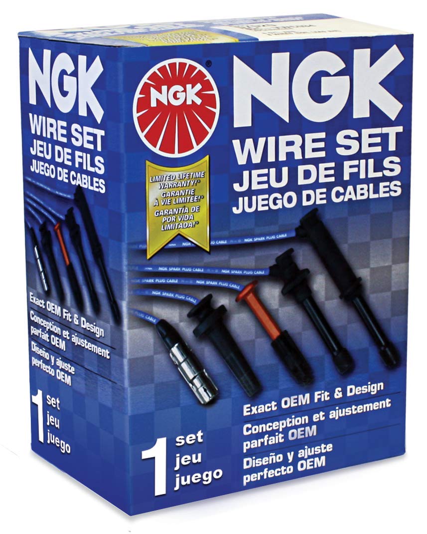NGK RC-FDX001 shows stainless steel terminals and silicone seal for durable, vibration-resistant connections