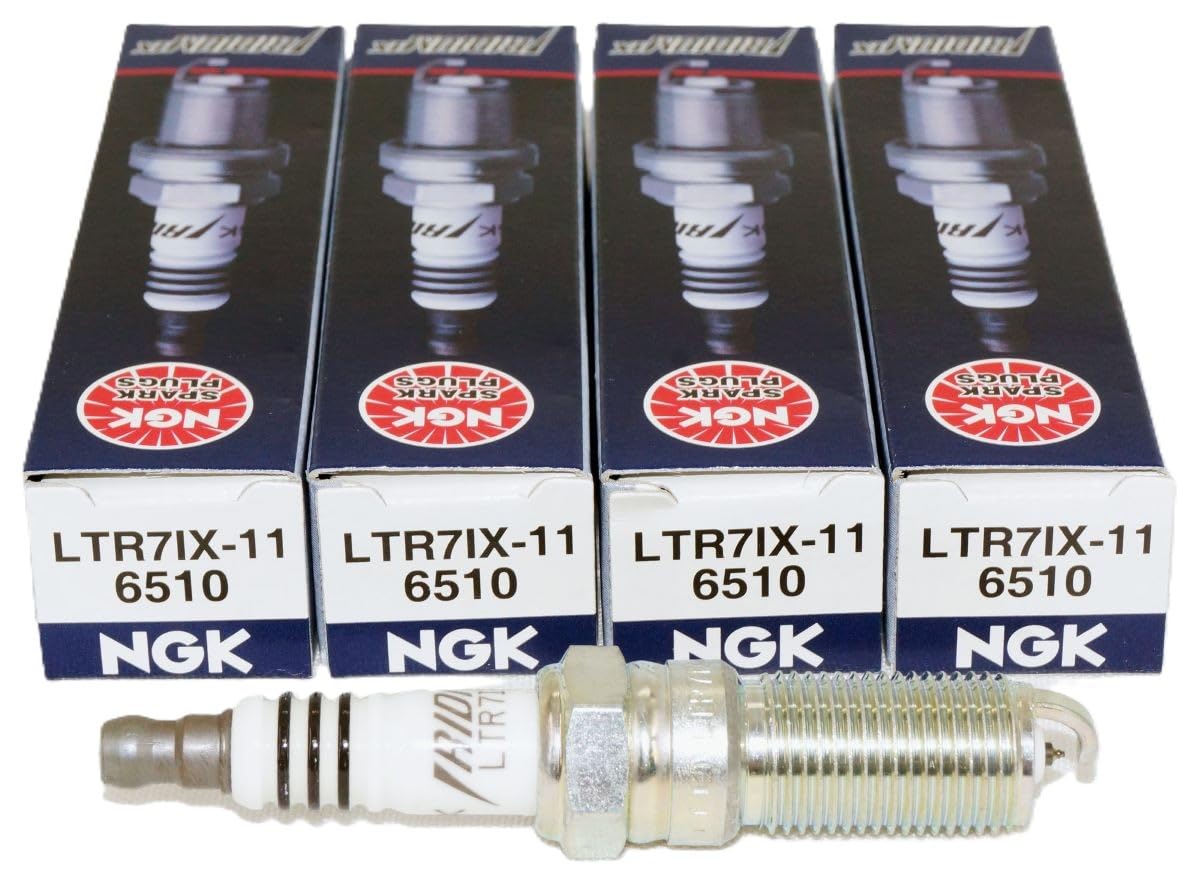 NGK 6510 LTR7IX-11 spark plug closeup showing iridium tip for smooth ignition