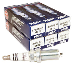 NGK 6619 iridium spark plugs pack view for long-lasting engine performance.