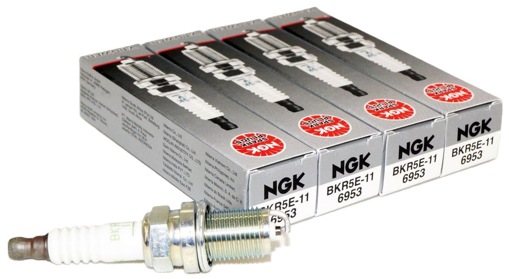 NGK 6953 spark plug BKR5E-11 front view, reliable ignition for a wide range of petrol engines.