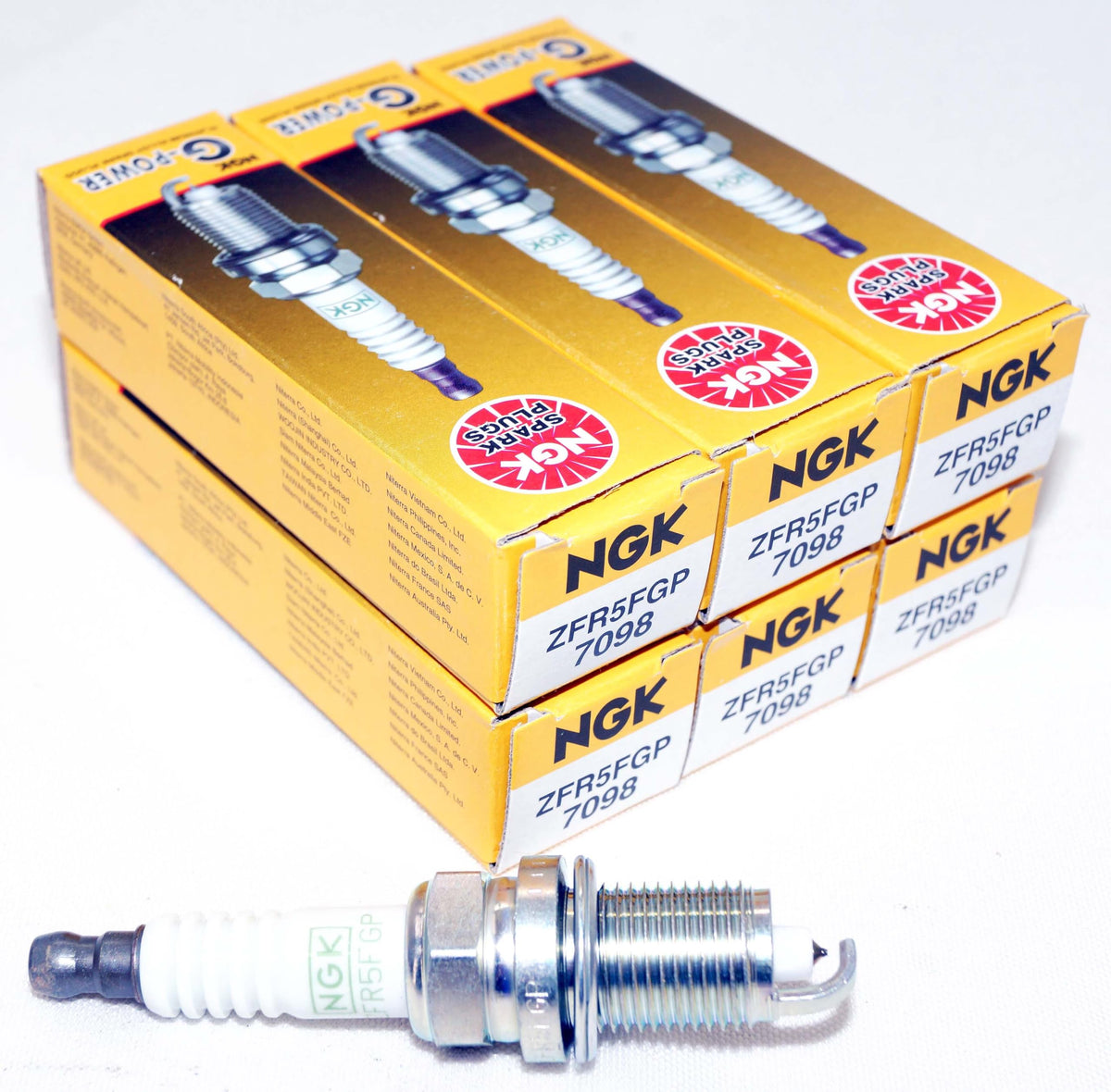 NGK 7098 G-Power spark plug closeup enhancing ignition efficiency