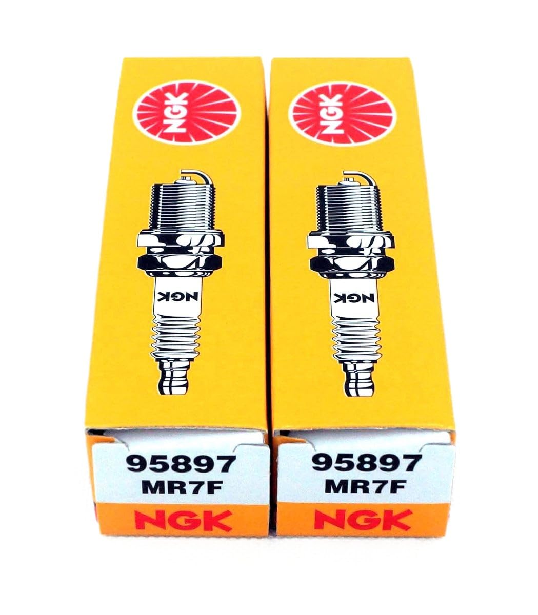NGK 95897 MR7F spark plugs pair — packaging image reinforces quick, pair-based swap.
