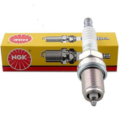 NGK BKR5E spark plug tip close-up highlighting electrode design