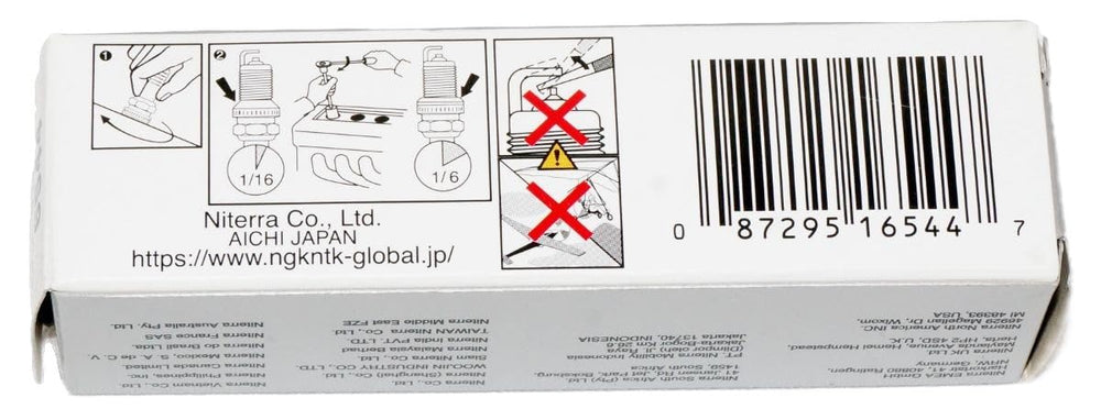 NGK box top view displays included four plugs and part numbers