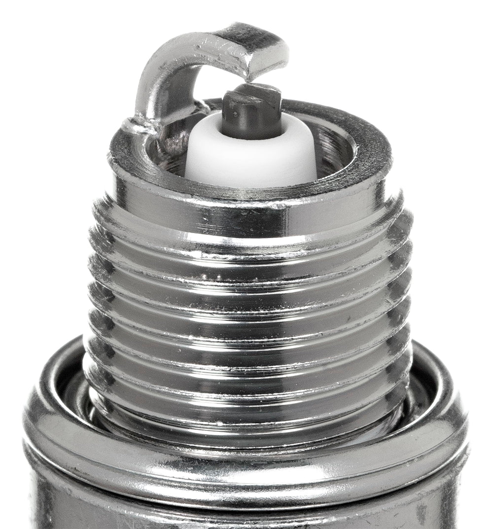 NGK BP8H-N-10 nickel V-groove tip spark plug close up for durability