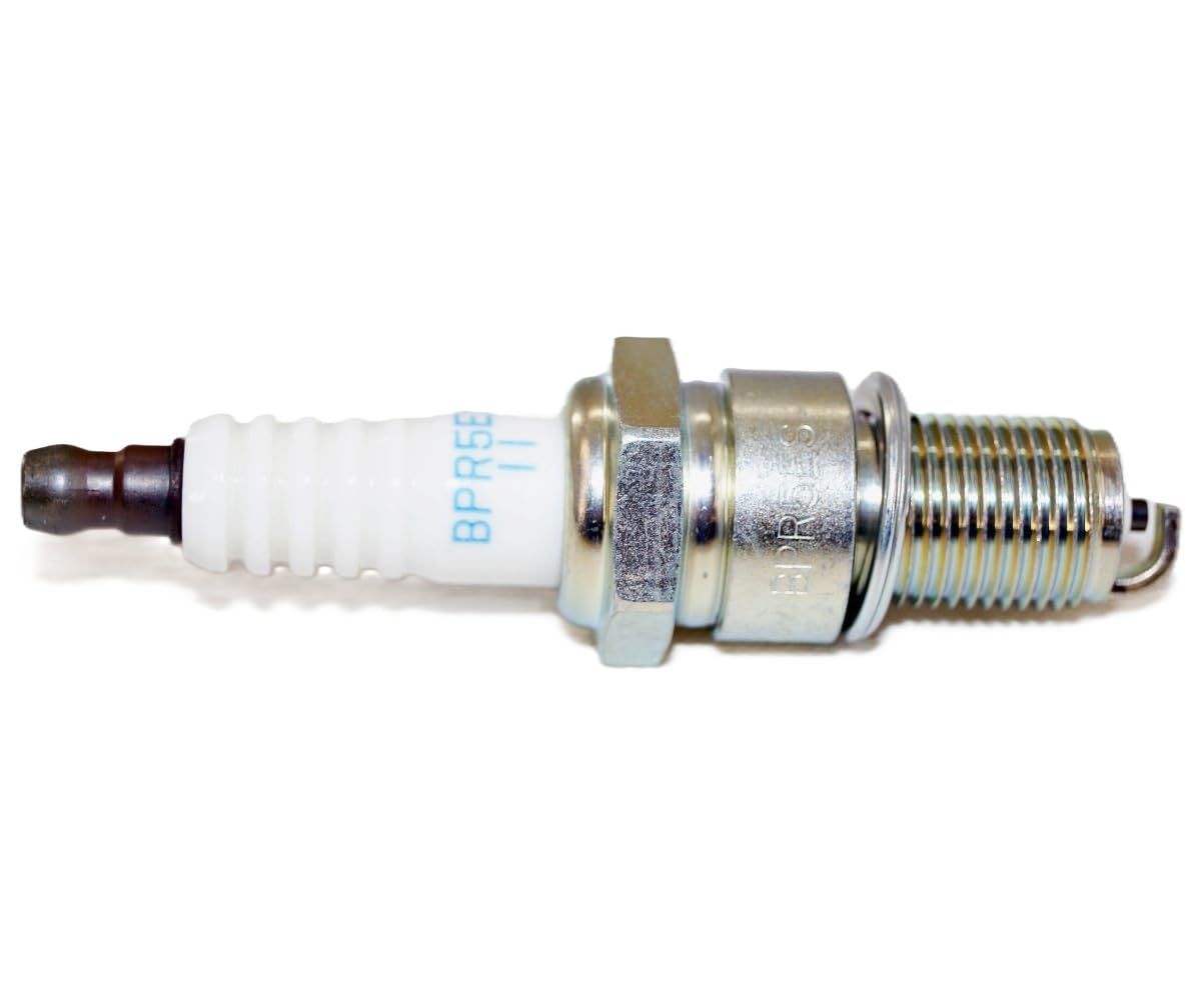 Close-up of NGK BPR5ES-11 ground electrode showing durable nickel construction.