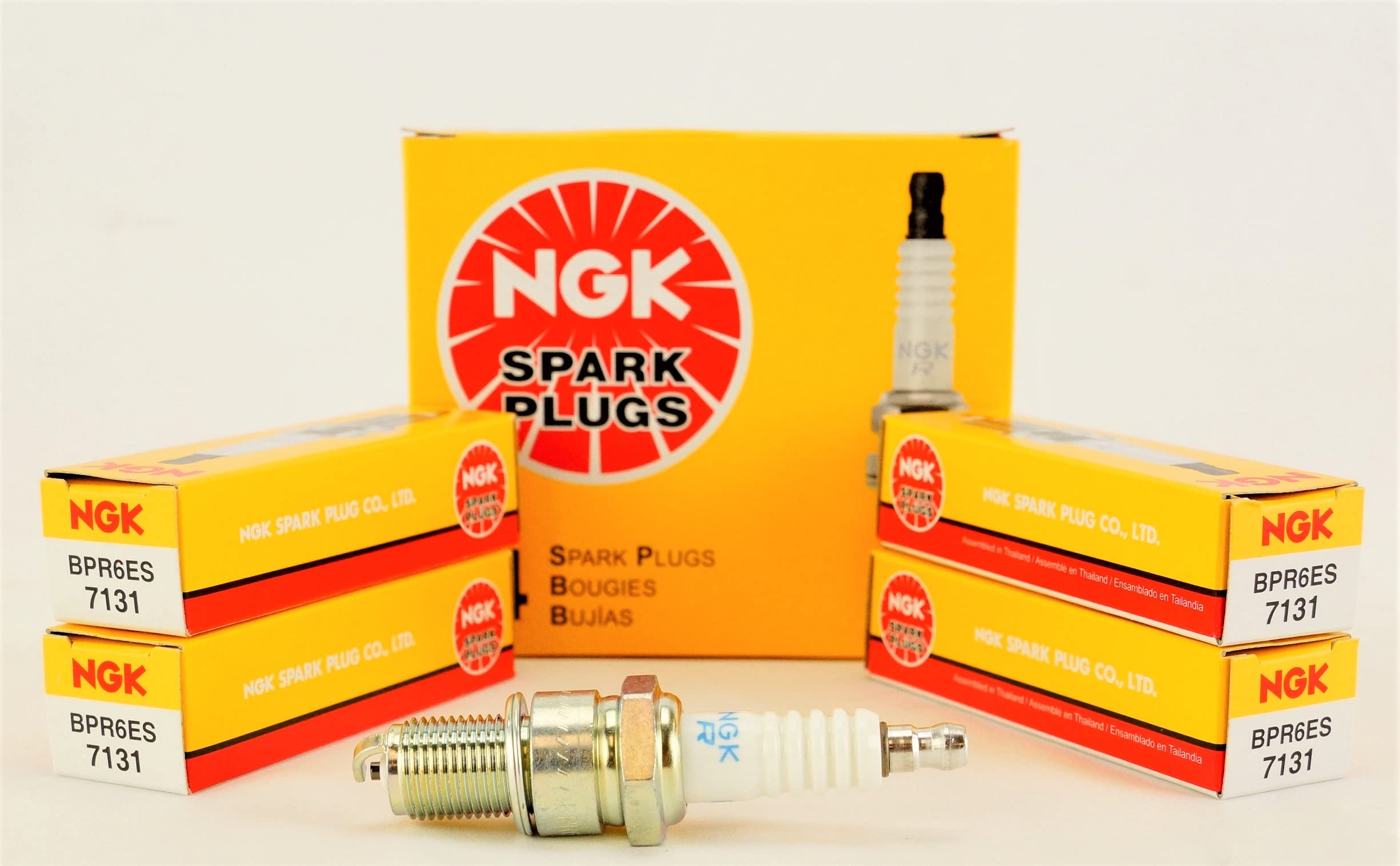 NGK BPR6ES 7131 spark plug packaging, compatible with OEM-style replacement