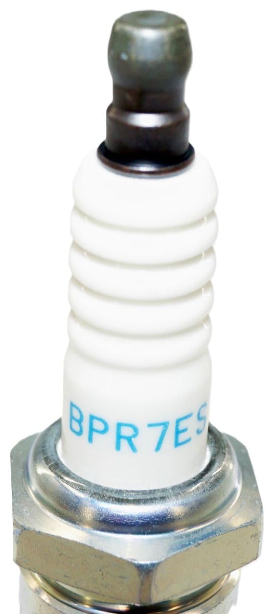 NGK BPR7ES spark plugs in a box of four for easy replacement.