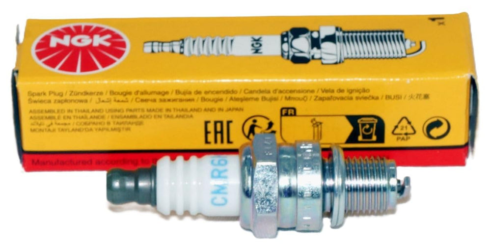 CMR6H spark plugs with yellow packaging for easy identification