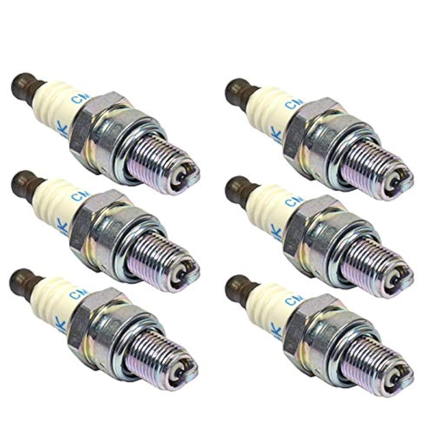 NGK CMR7H-6PK spark plug close-up showing solid tip for reliable ignition