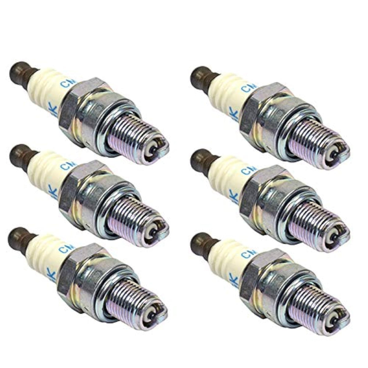 NGK CMR7H-6PK spark plug close-up showing solid tip for reliable ignition