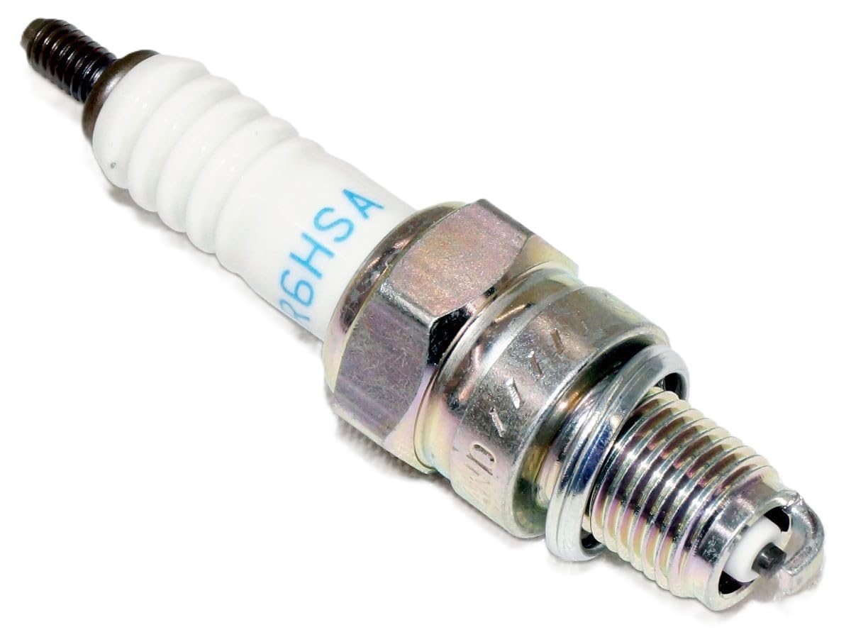 NGK CR6HSA spark plug compatibility chart on packaging for model matching.