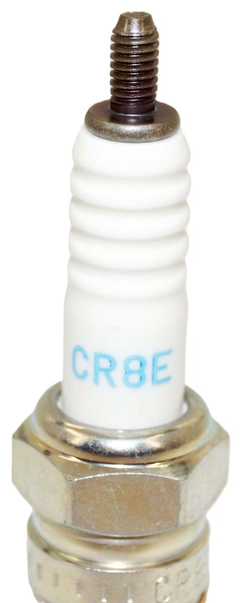 NGK CR8E resistor-type spark plug image emphasizing durable performance