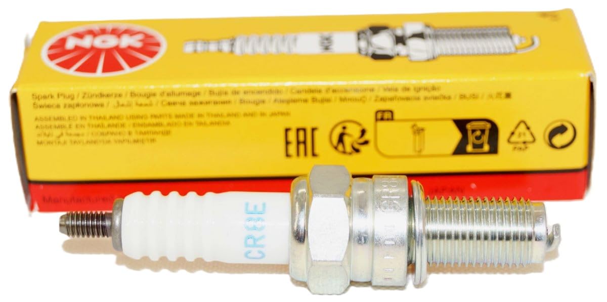 NGK CR8E spark plug thread-10mm visual highlighting precise fit