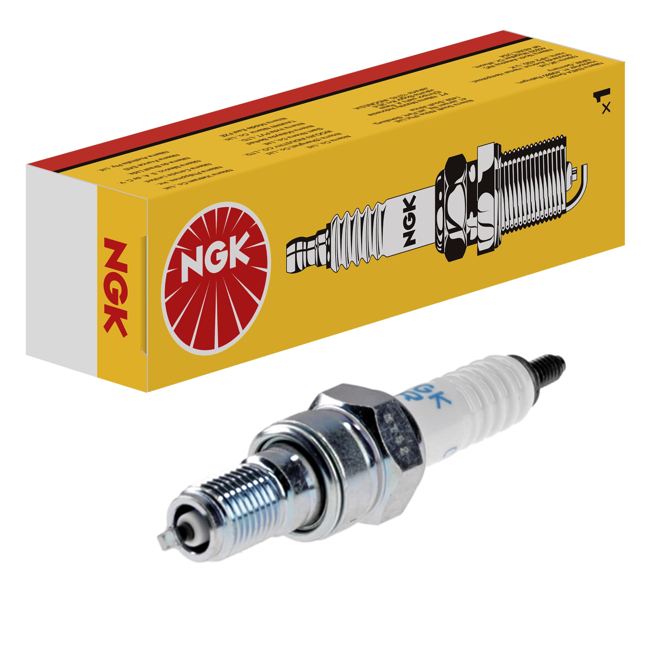 NGK CR8EH-9 standard spark plug in packaging with clear branding