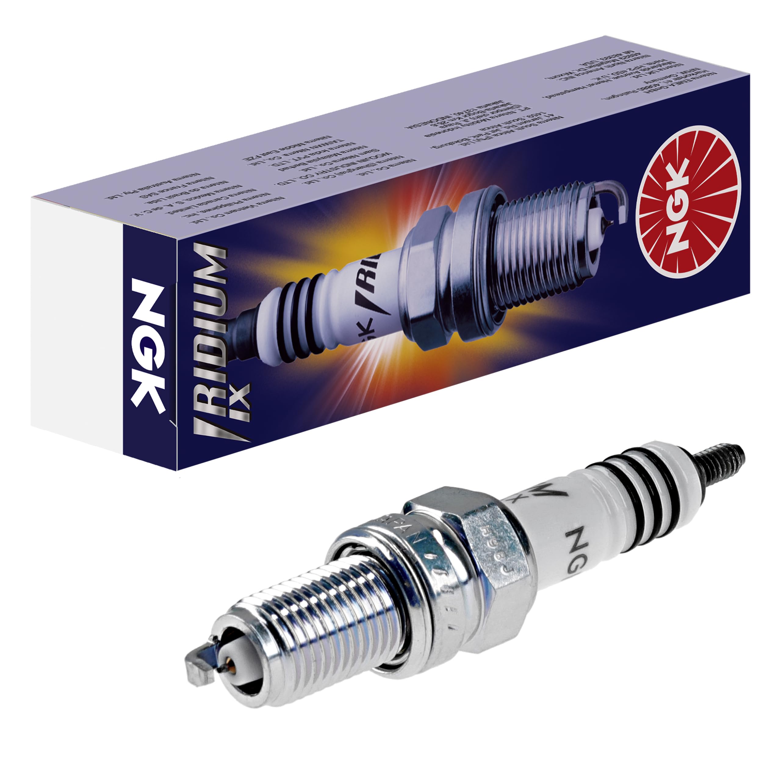 NGK DCPR6EIX spark plug top view with iridium tip for reliable ignition