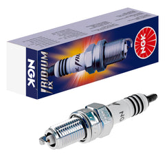 NGK DCPR6EIX spark plug top view with iridium tip for reliable ignition