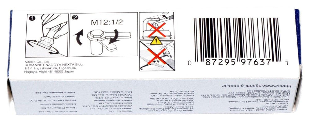 NGK DCPR7EIX spark plug heat range label close-up.