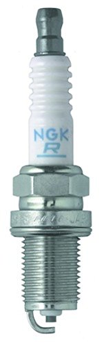 NGK FR5 spark plug electrode close-up highlights durable core and insulator.