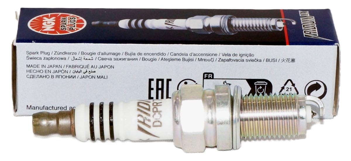 Close-up of NGK Iridium IX electrode design, highlighting precision center electrode