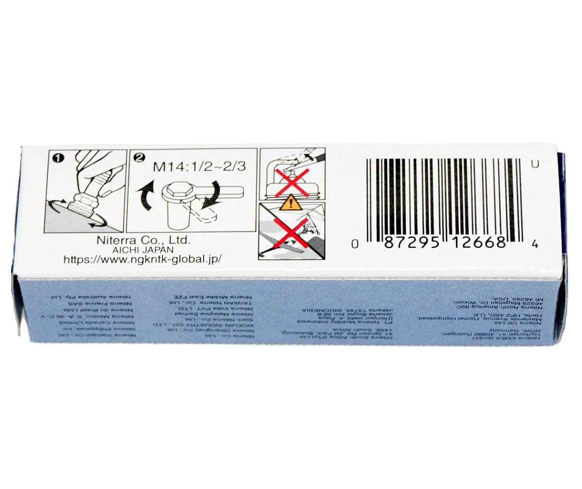 NGK Iridium IX spark plug BKR8EIX 2668 installed in engine view