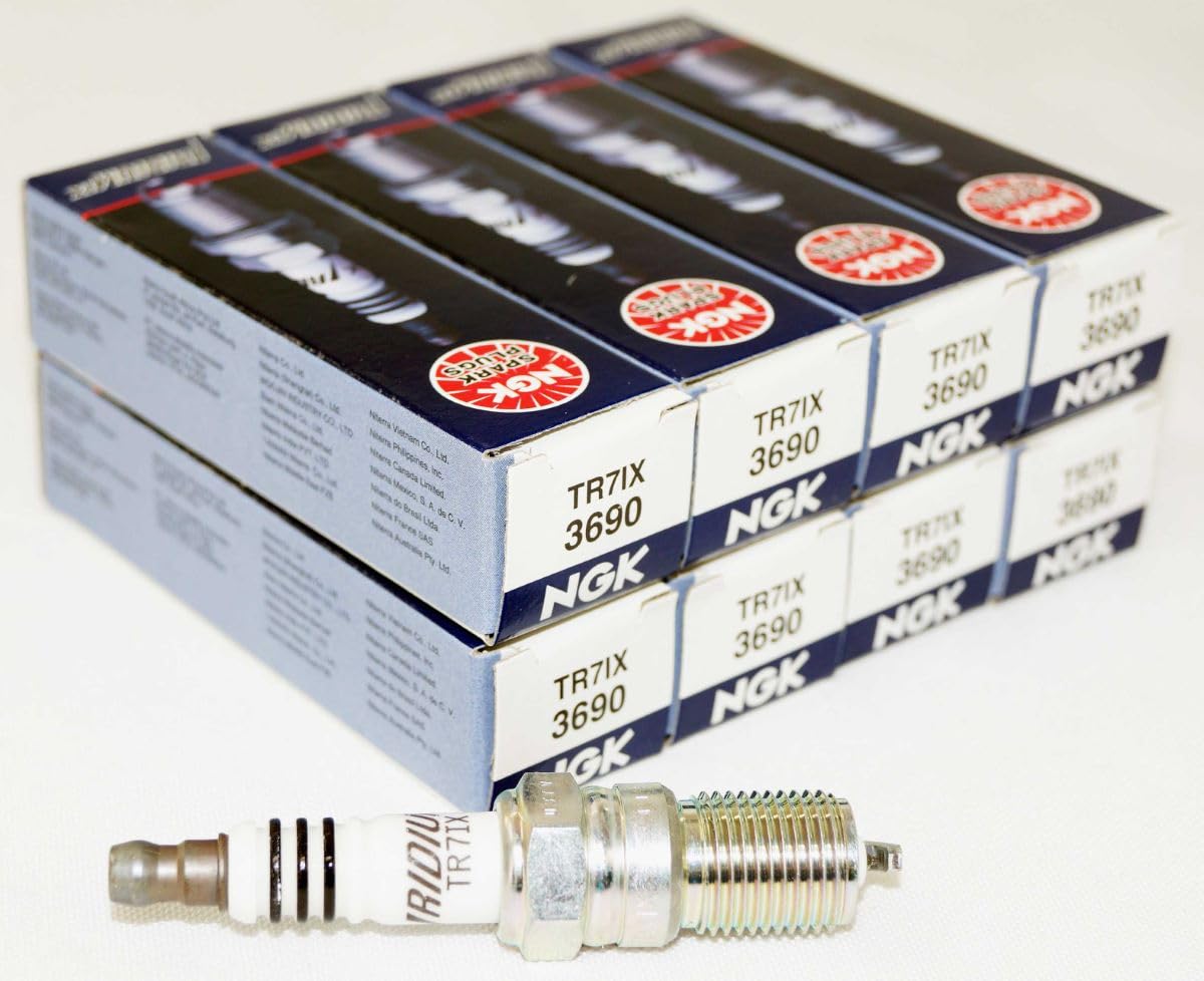 NGK Iridium IX TR7IX 3690 spark plug close-up showing durable iridium tip for reliable ignition
