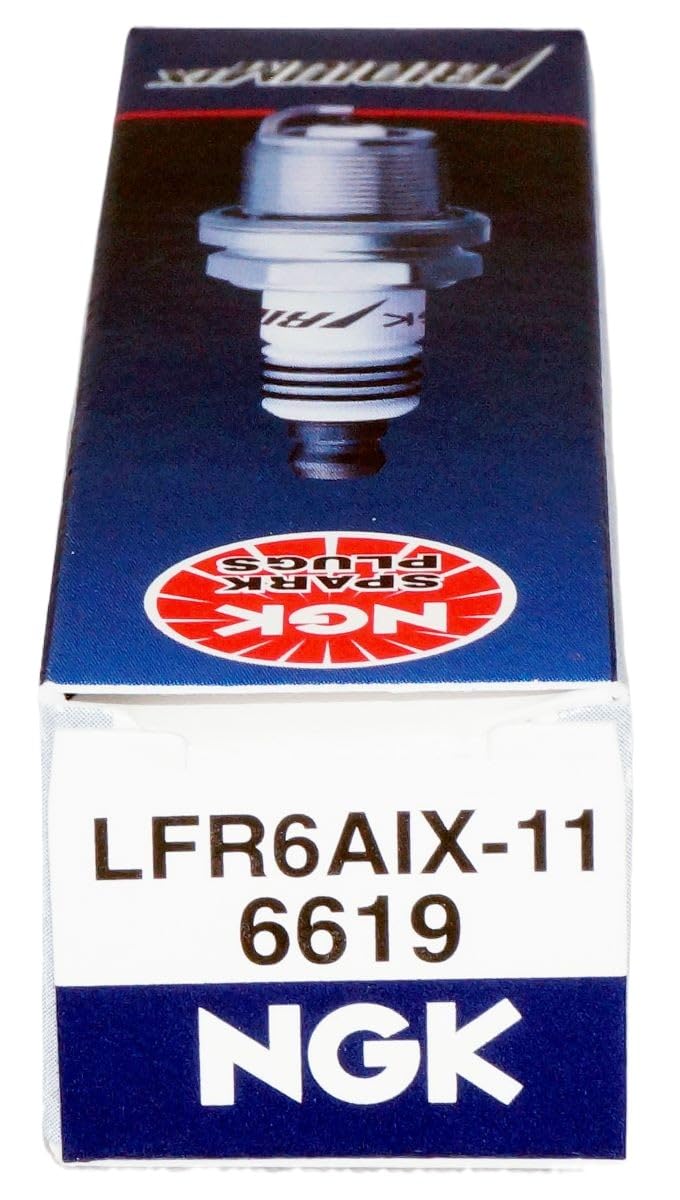 NGK iridium plug close-up highlighting durable wear resistance.