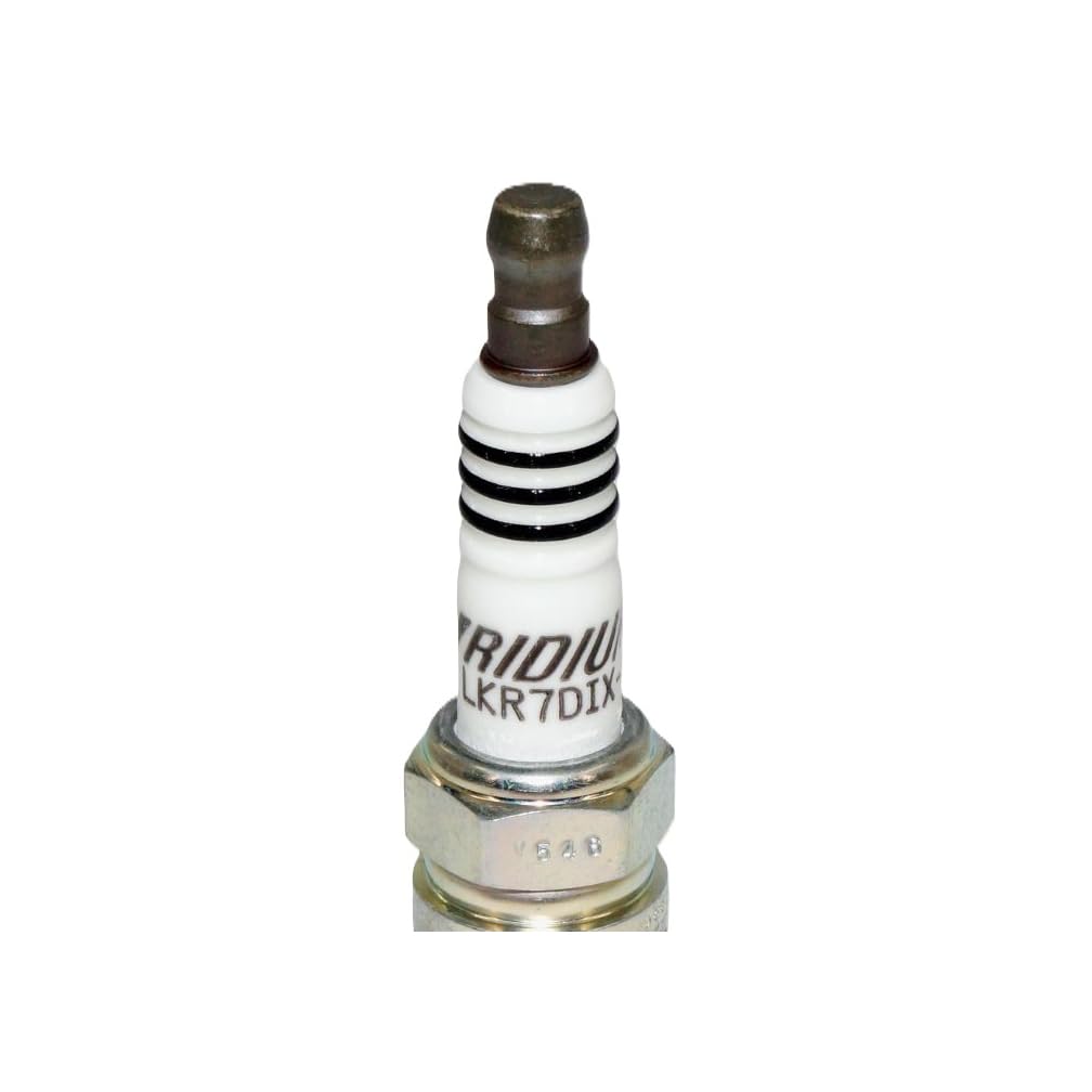 NGK LKR7DIX-11S spark plug insulator ribs image focusing on flashover prevention.