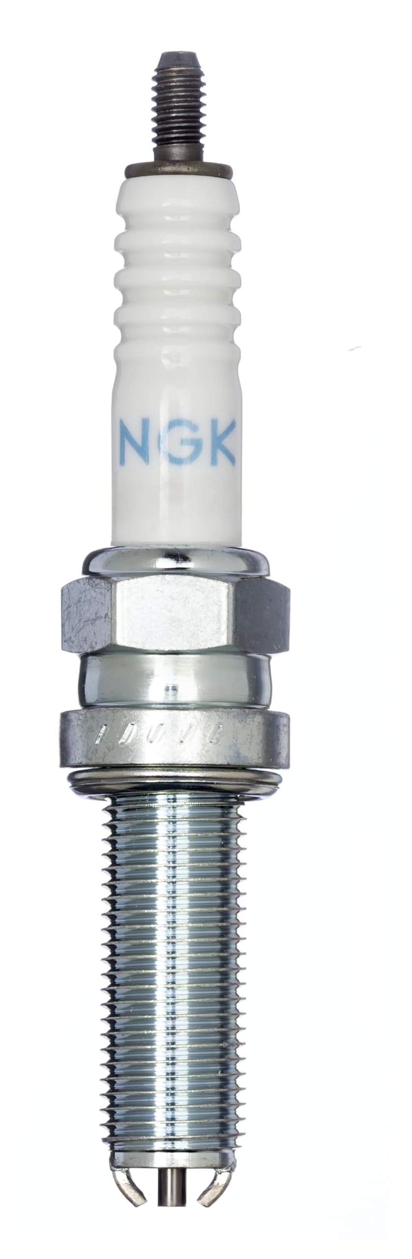 NGK LMAR9E-J spark plug side view showing compatibility with ignition requirements.