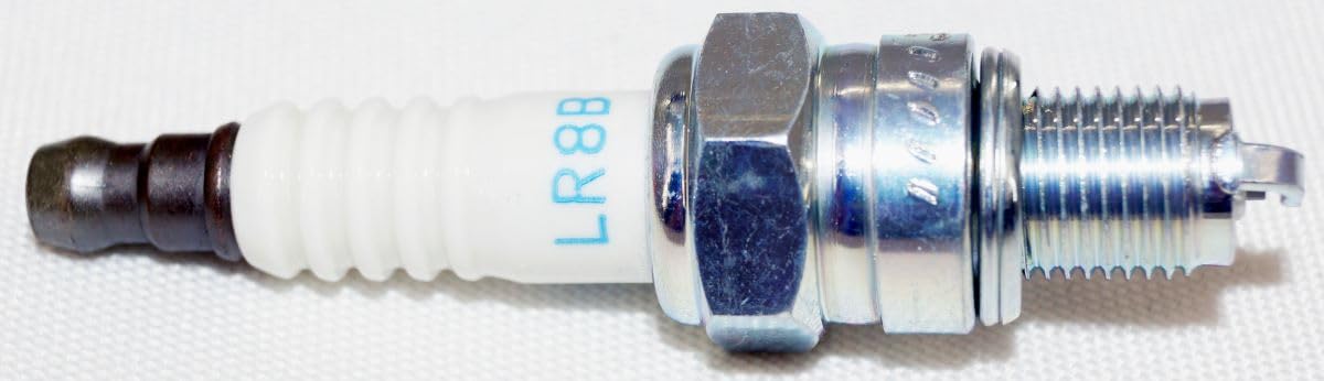 NGK LR8B spark plug body detail demonstrates durable construction