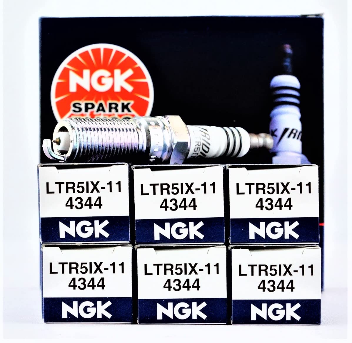 NGK LTR5IX-11 spark plug packaging highlighting pre-gap and specs.