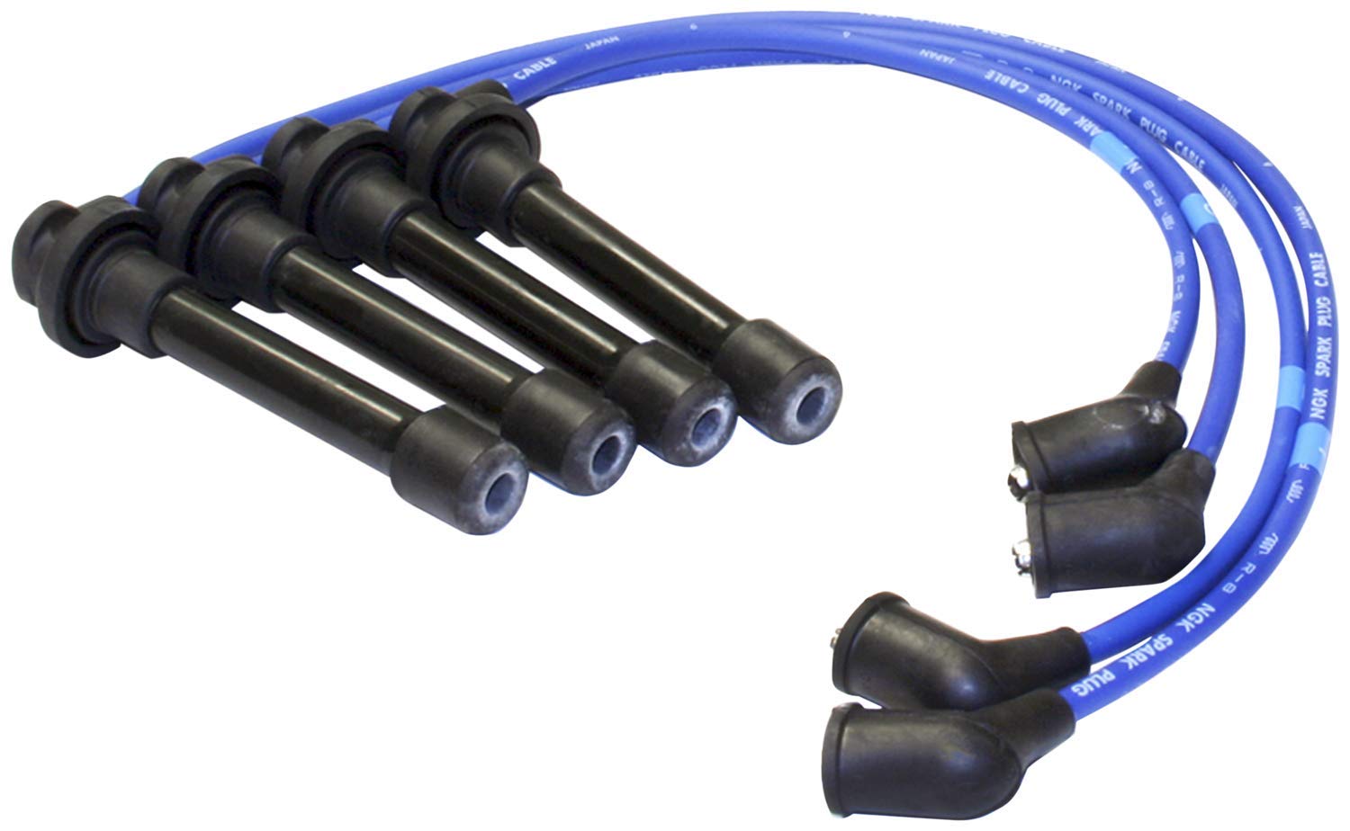 NGK RC-HE76 wire-set package displaying four ignition cables for easy replacement