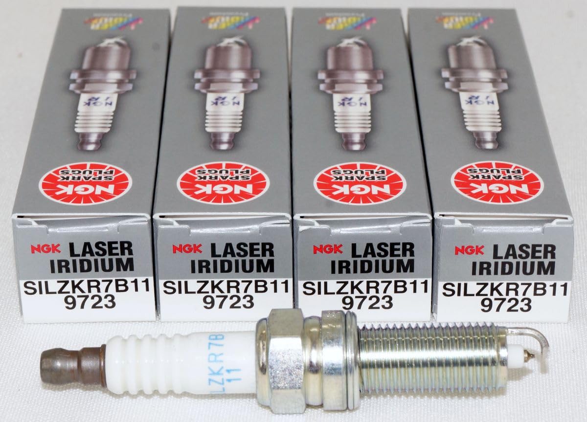 NGK SILZKR7B11 spark plug pack front view for durable ignition.