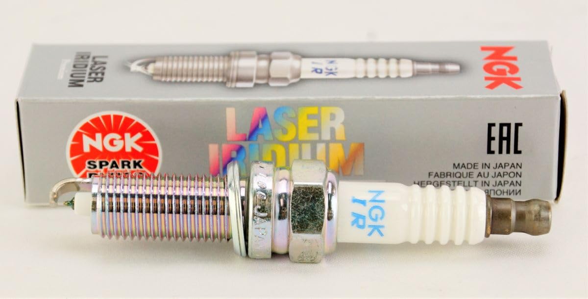 Close-up of NGK laser tip on SILZKR7B11 spark plug.