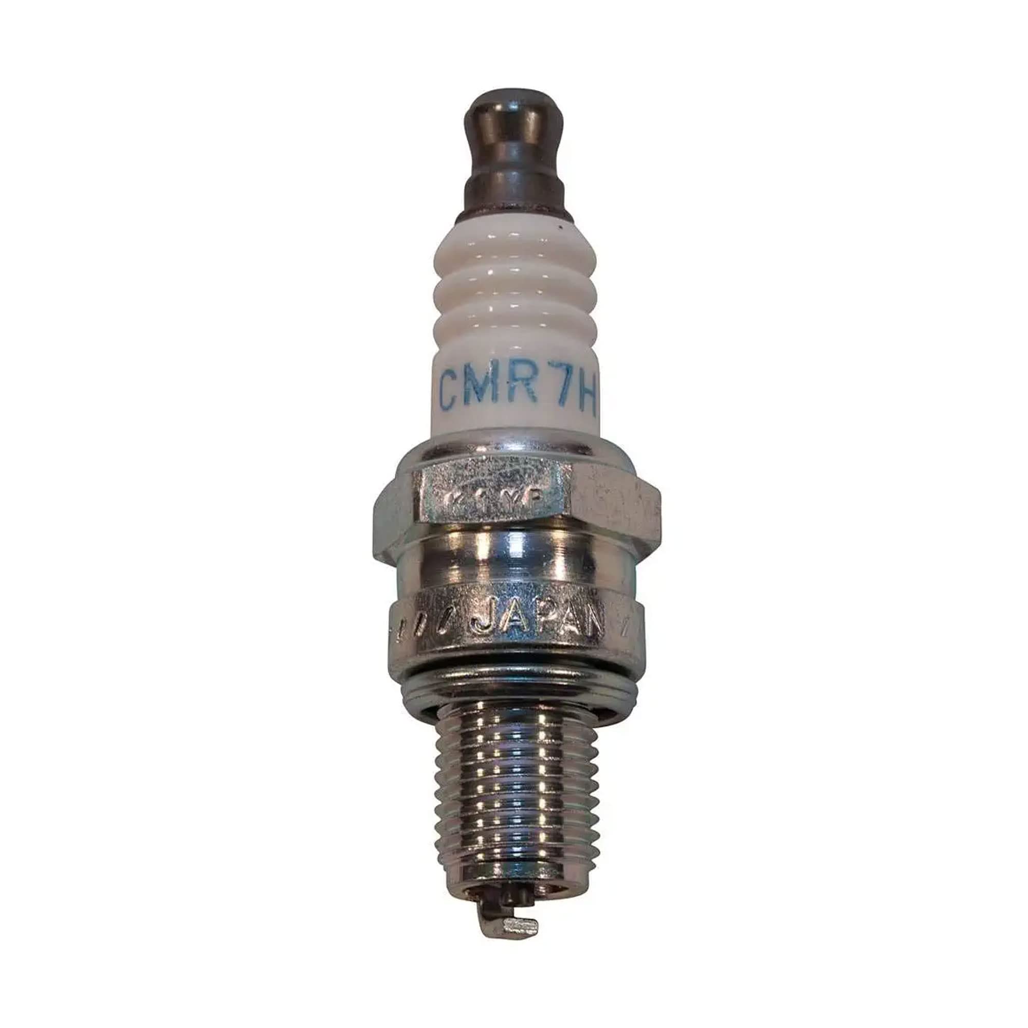 NGK 3066 spark plug side view; direct replacement part.