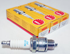 NGK BPR6HS spark plug close-up highlighting the electrode tip for precise ignition.