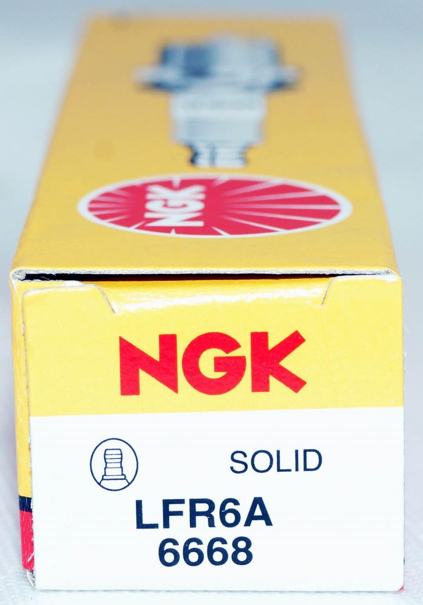 NGK LFR6A 4-pack retail display emphasizes genuine NGK quality