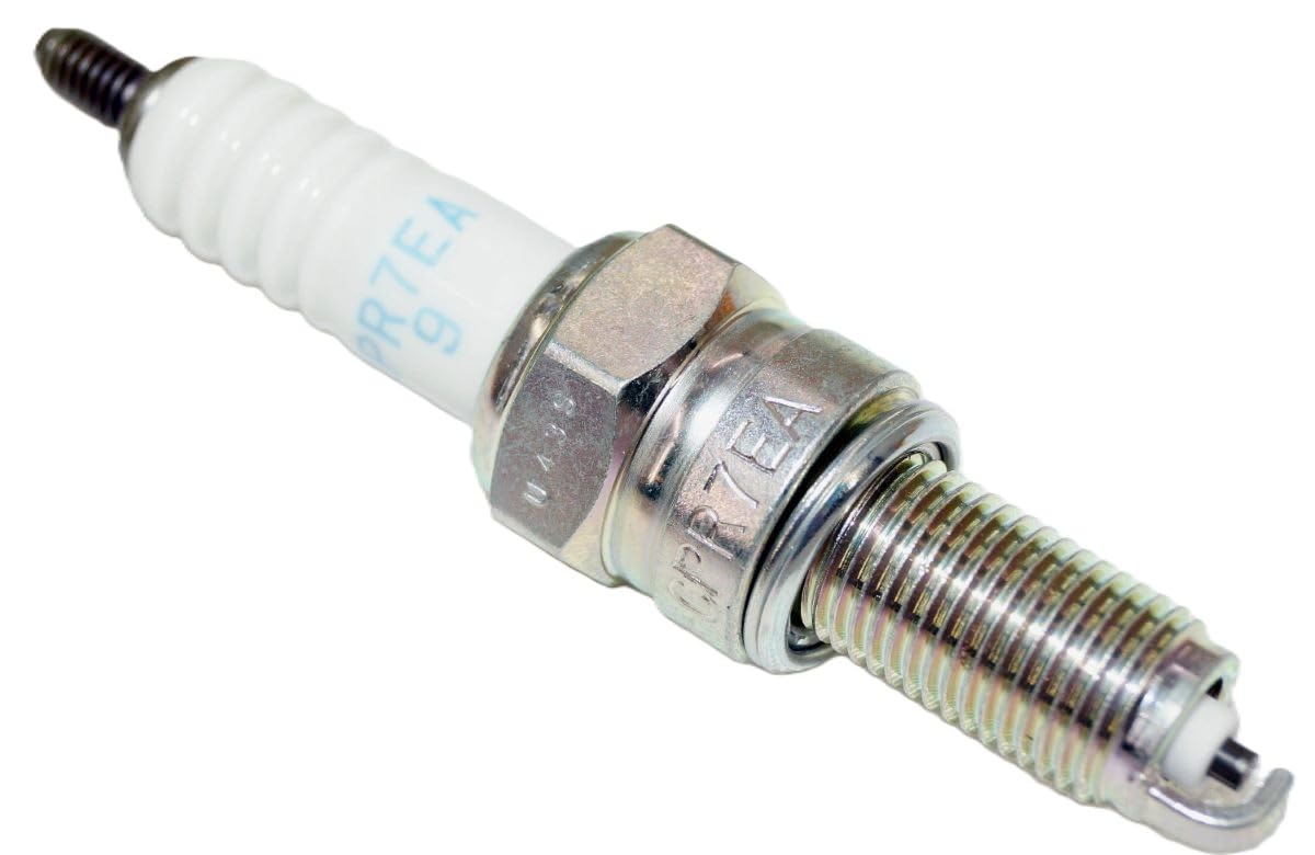 Ground electrode detail on NGK spark plug
