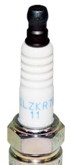 NGK spark plug threads close-up emphasizing corrosion resistance.